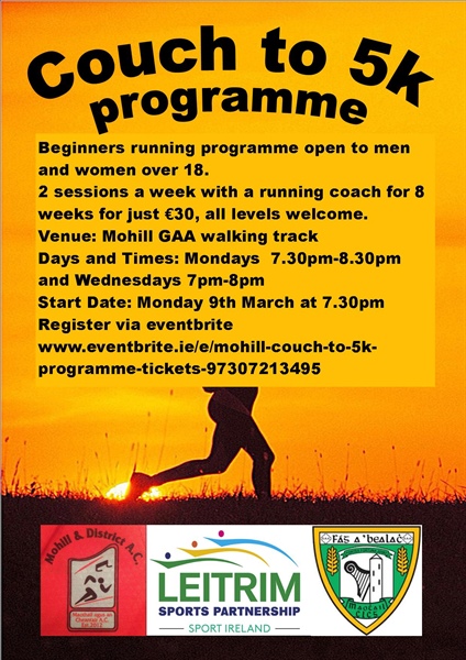 Couch to 5k Programme Mohill Monday 9th March 
